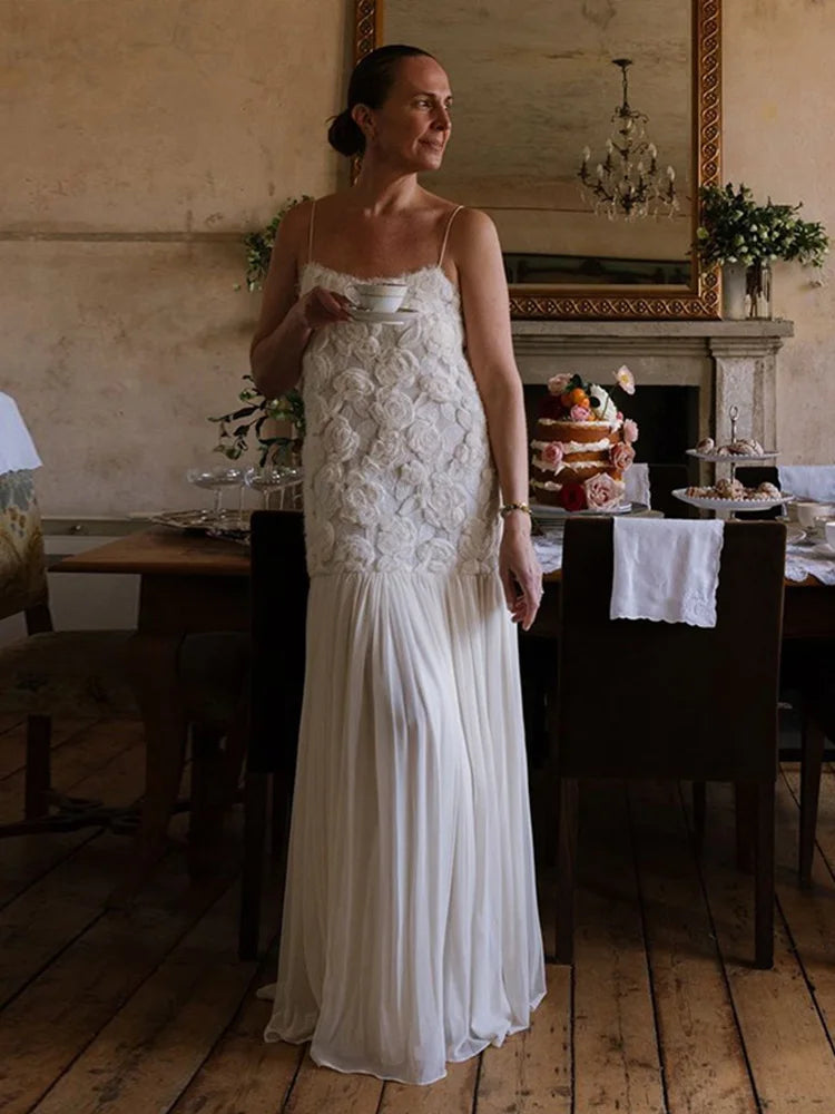 Ballkleider Damen – Trägerloses Maxikleid mit Verzierter Korsage