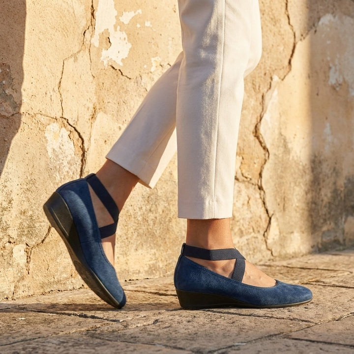 Barfußschuhe für Damen – Ballerinas mit Kreuzriemen