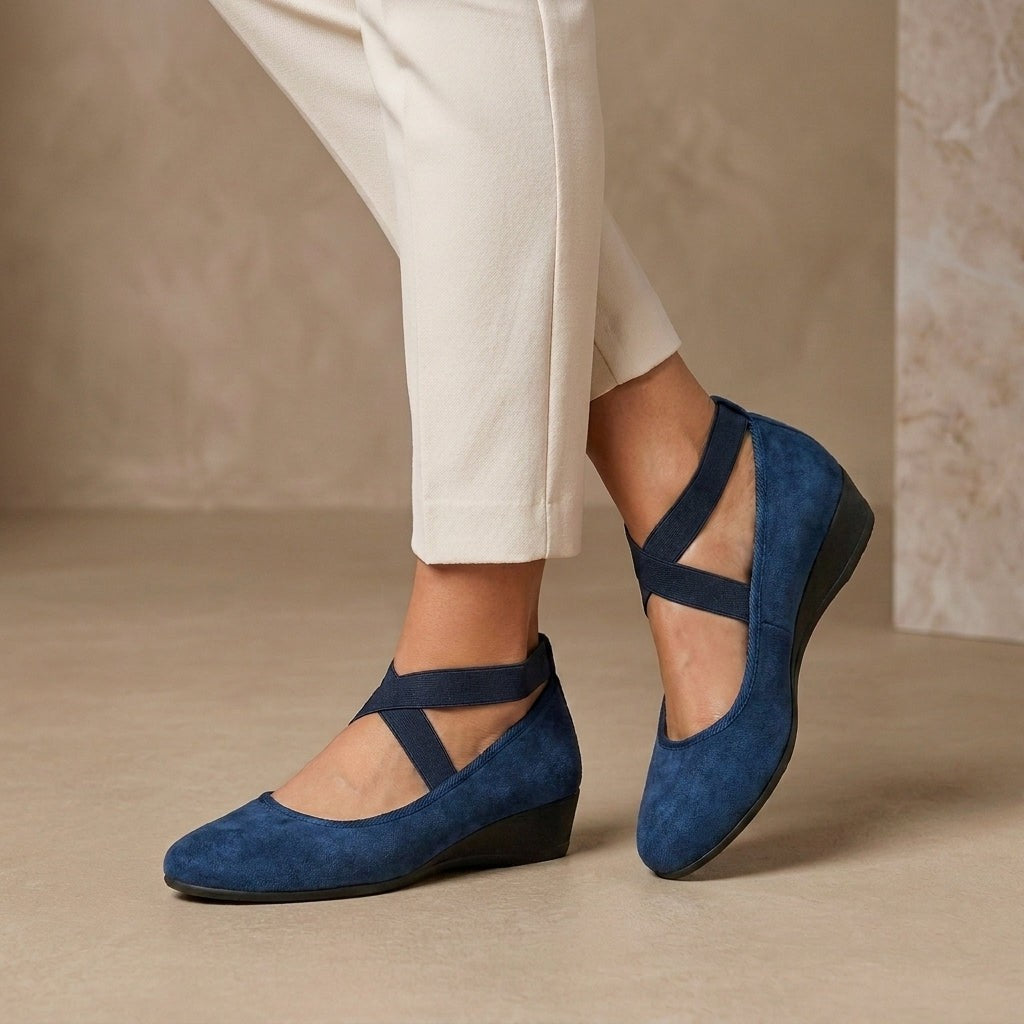 Barfußschuhe für Damen – Ballerinas mit Kreuzriemen