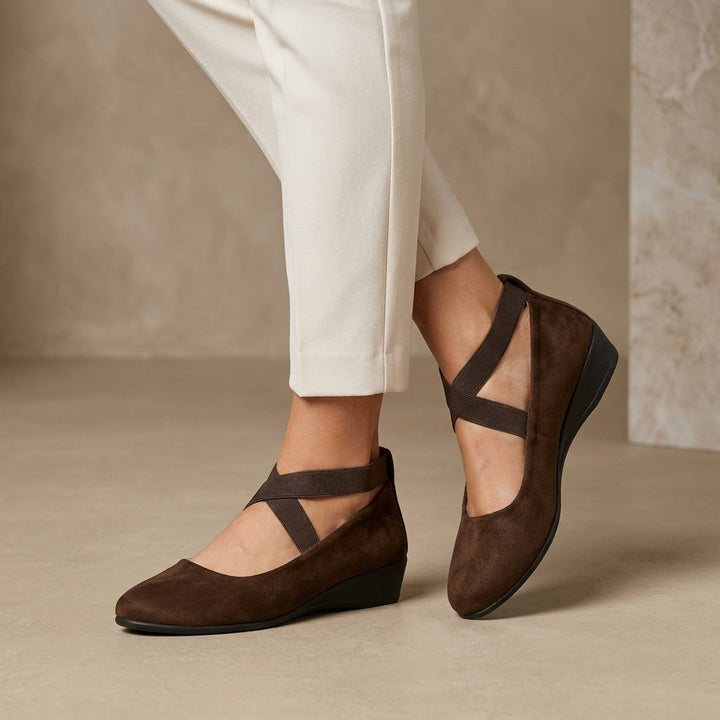 Barfußschuhe für Damen – Ballerinas mit Kreuzriemen