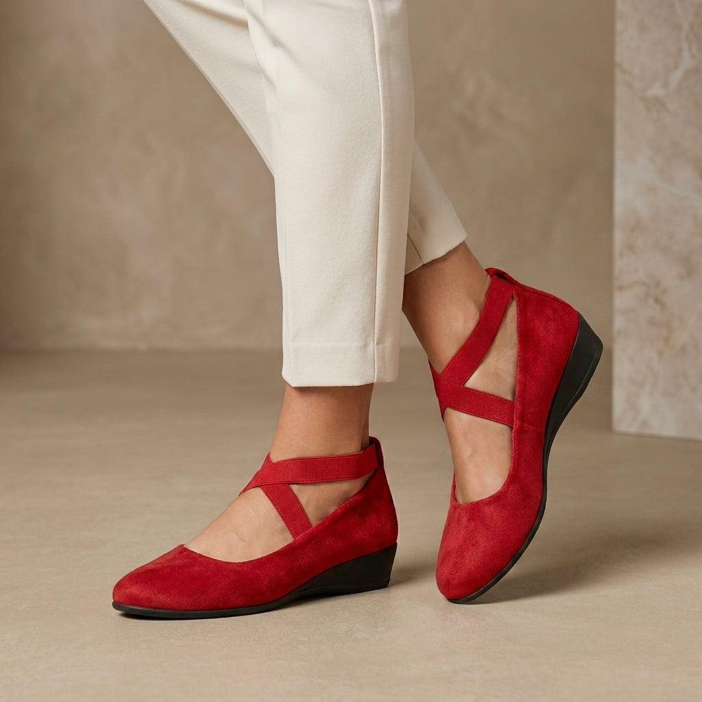 Barfußschuhe für Damen – Ballerinas mit Kreuzriemen