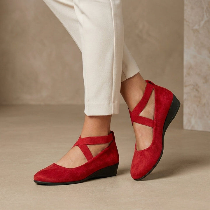 Barfußschuhe für Damen – Ballerinas mit Kreuzriemen