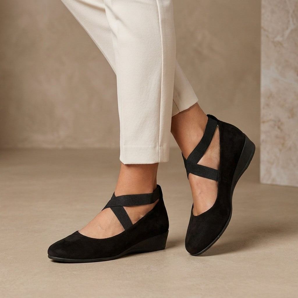 Barfußschuhe für Damen – Ballerinas mit Kreuzriemen