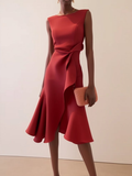 Beatrice | Drapiertes Asymmetrisches Midikleid