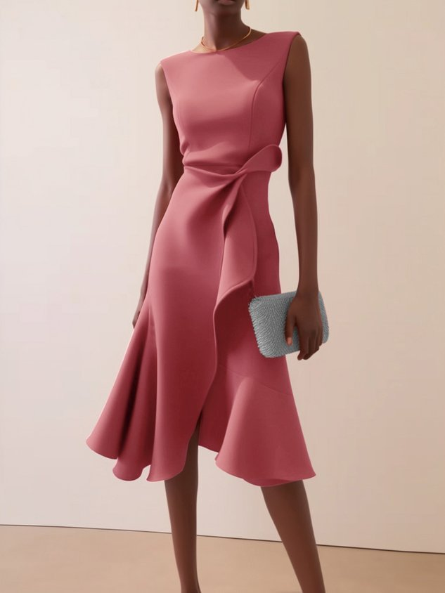 Beatrice | Drapiertes Asymmetrisches Midikleid