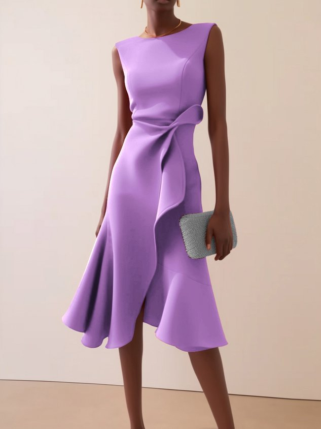 Beatrice | Drapiertes Asymmetrisches Midikleid