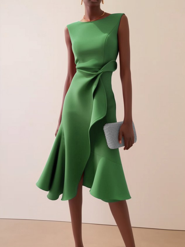 Beatrice | Drapiertes Asymmetrisches Midikleid
