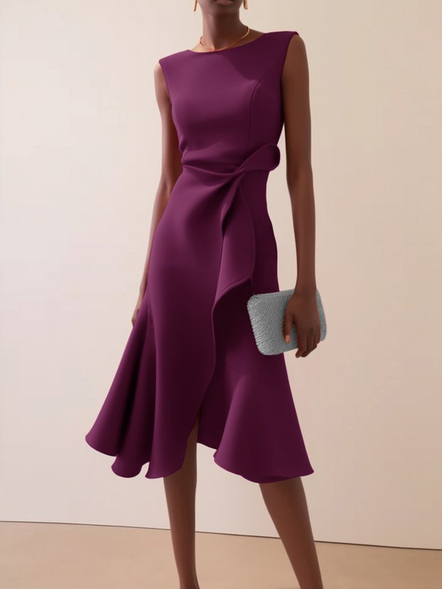 Beatrice | Drapiertes Asymmetrisches Midikleid