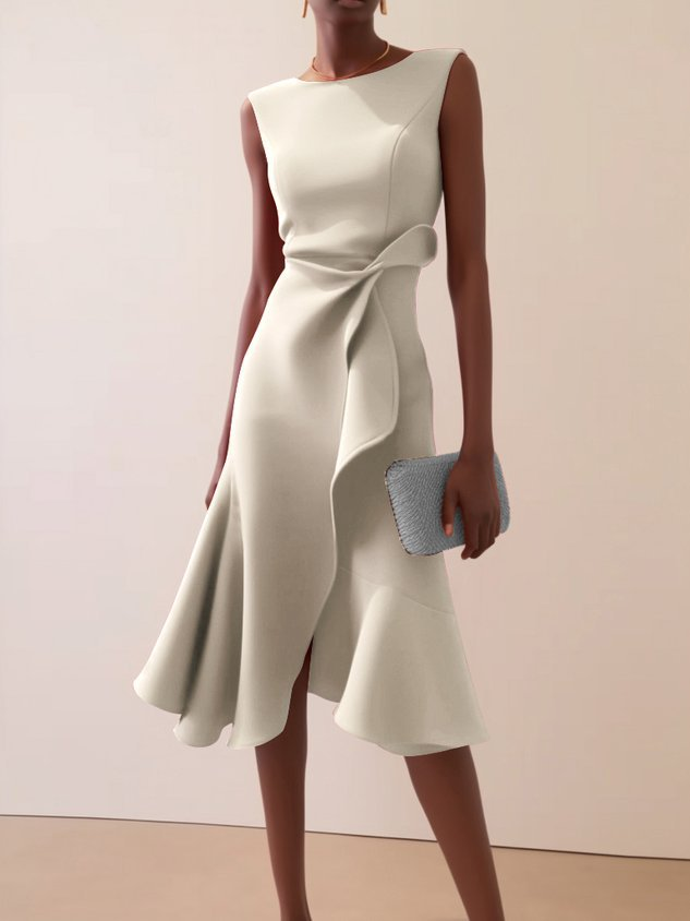 Beatrice | Drapiertes Asymmetrisches Midikleid