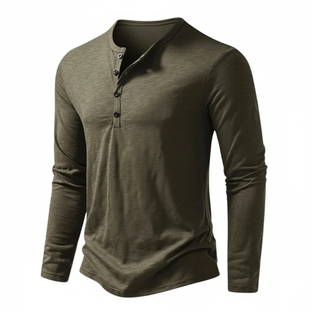 Benjamin | Herren Langarm Henley Oberteil