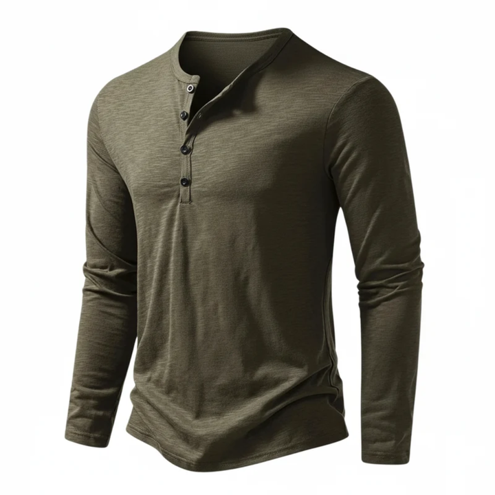 Benjamin | Herren Langarm Henley Oberteil