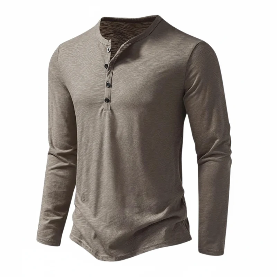 Benjamin | Herren Langarm Henley Oberteil
