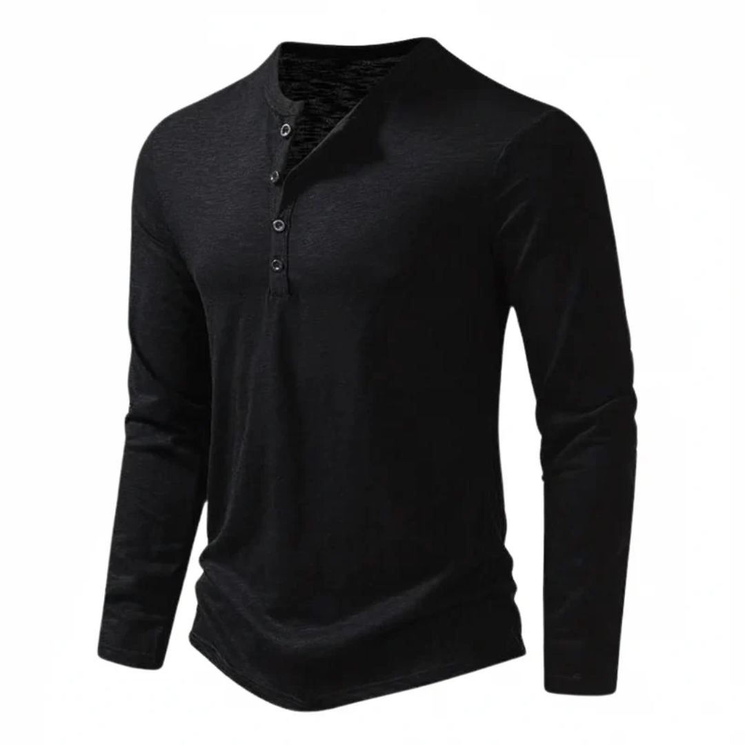 Benjamin | Herren Langarm Henley Oberteil