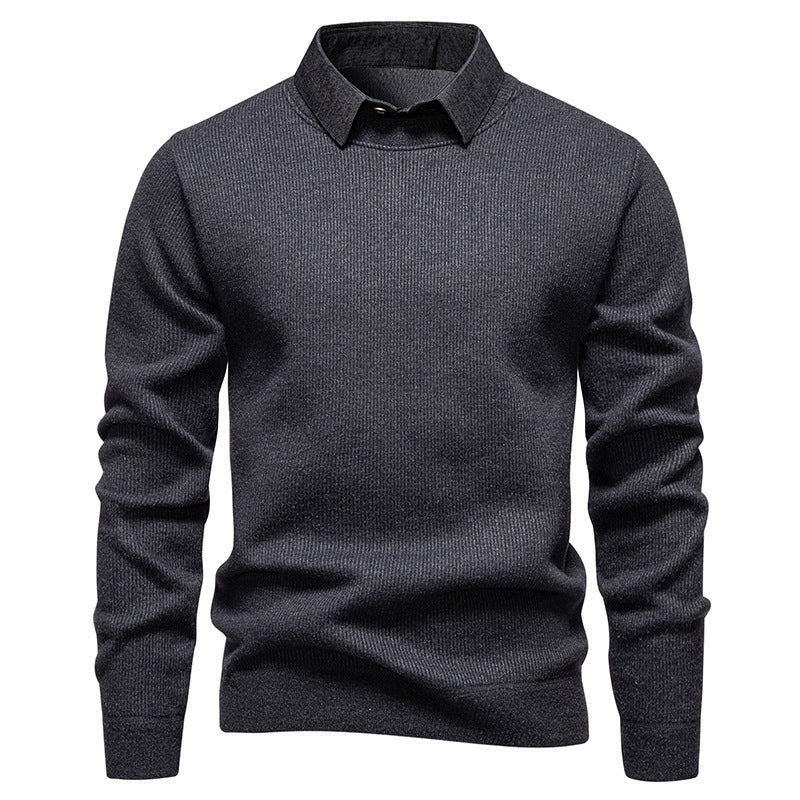 Bennet | Herren Strickpullover mit Kontrastkragen