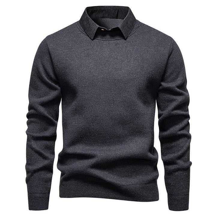 Bennet | Herren Strickpullover mit Kontrastkragen