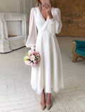 Birgit | Fließendes Langarm Brautkleid