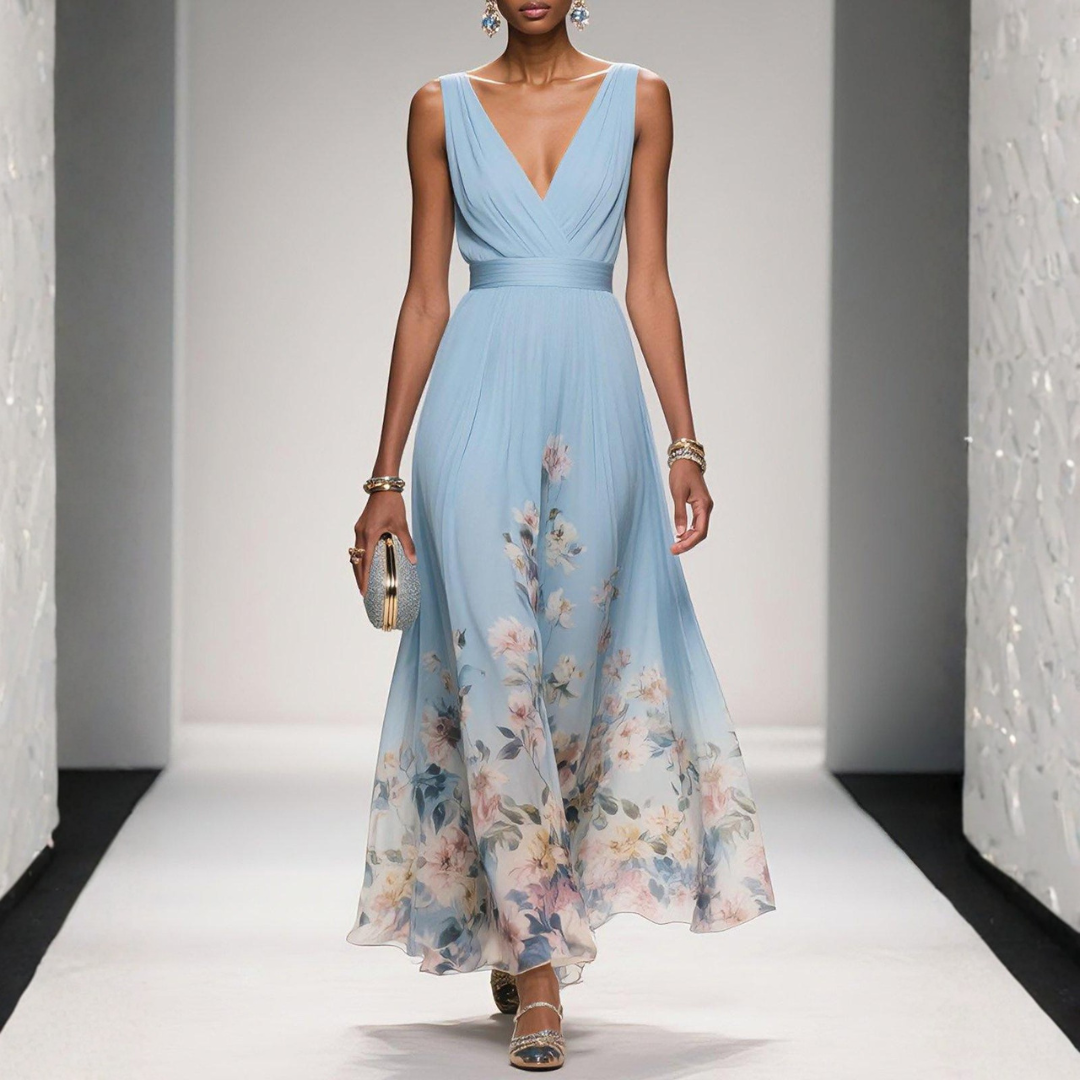 Britta | Damen Florales Maxikleid für Festliche Anlässe
