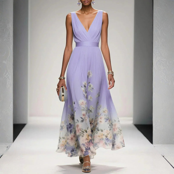 Britta | Damen Florales Maxikleid für Festliche Anlässe