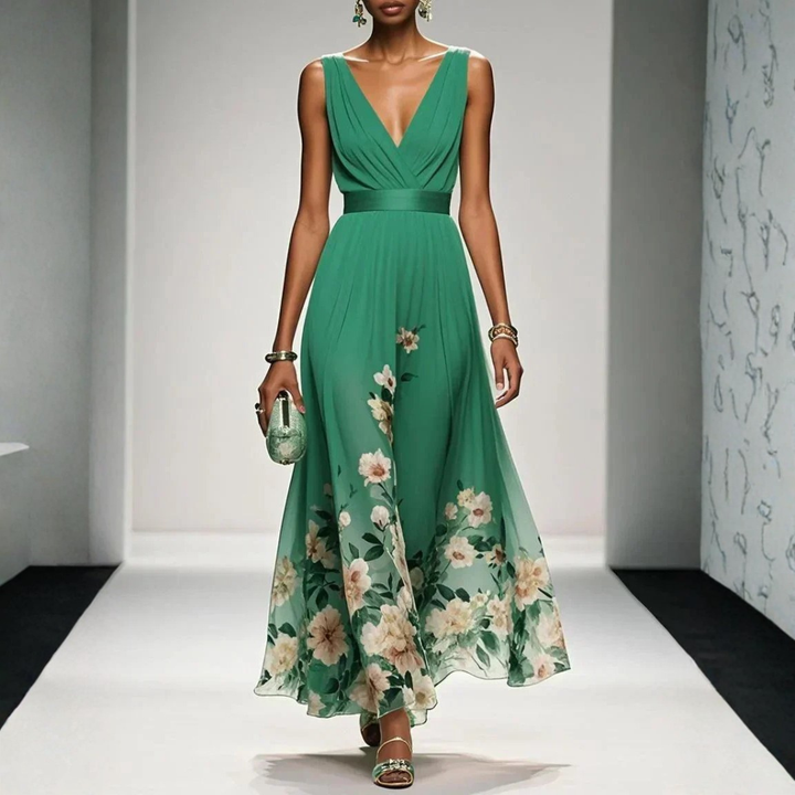 Britta | Damen Florales Maxikleid für Festliche Anlässe