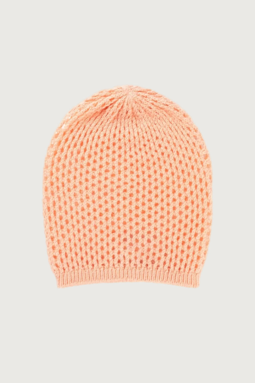 Herren Beanie im offenen Häkelstrick – Pfirsich