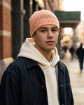 Burkhard | Herren Beanie im offenen Häkelstrick