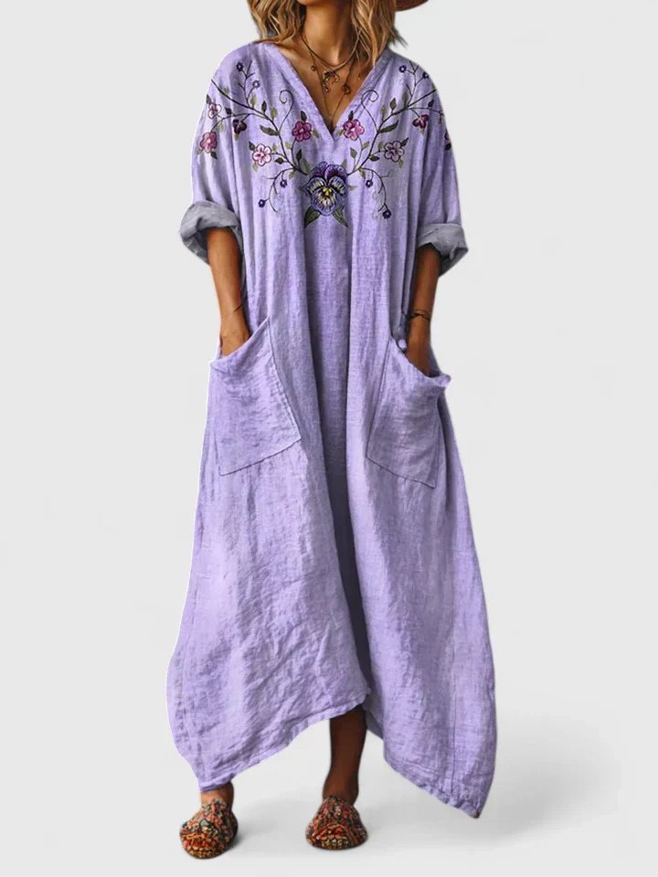 Calypso | Damen Paisley Boho Maxikleid