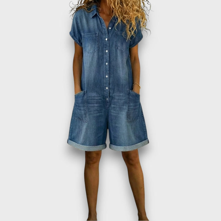 Christine | Damen Jumpsuit in Denimoptik