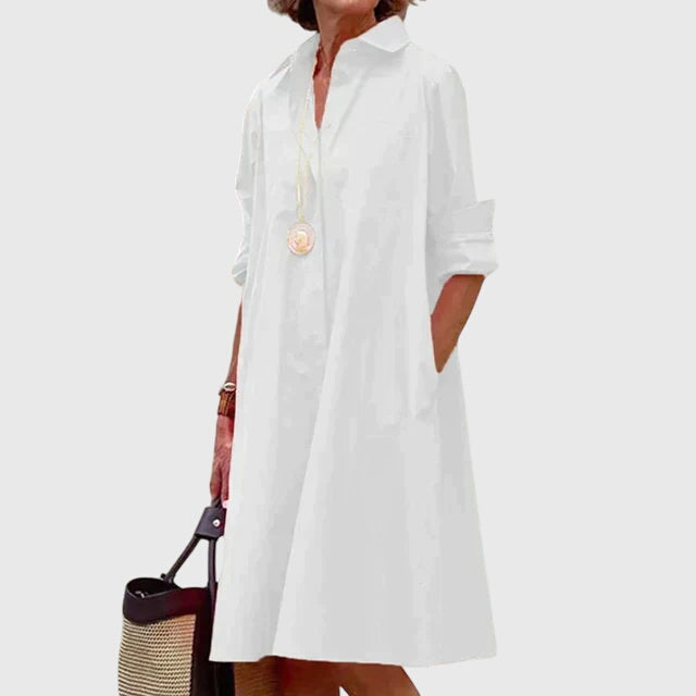 Clara | Damen entspanntes Freizeitkleid mit Taschen
