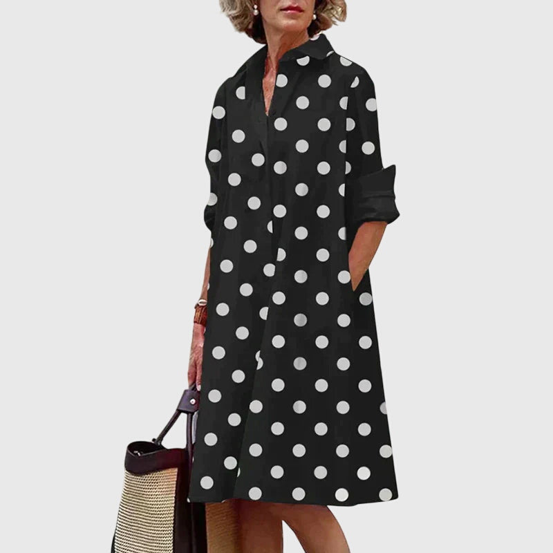 Clara | Damen entspanntes Freizeitkleid mit Taschen