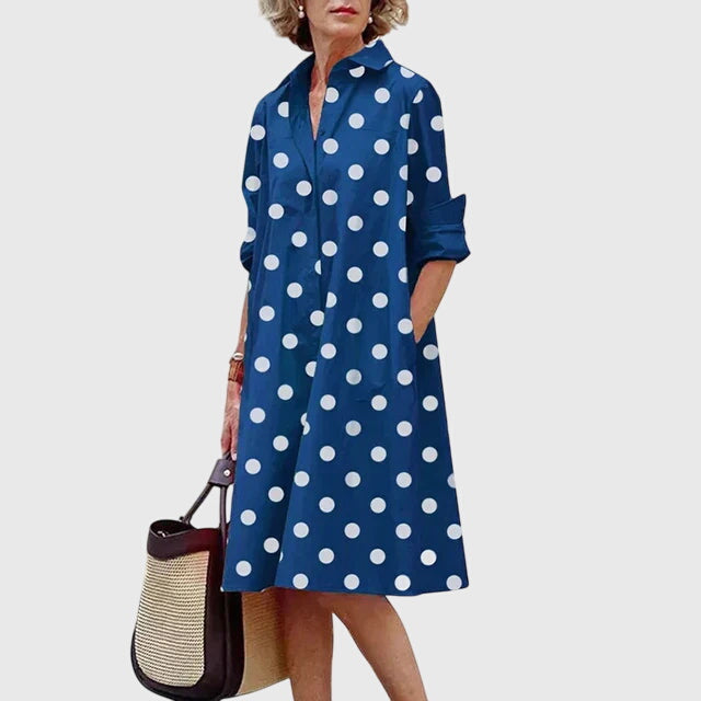 Clara | Damen entspanntes Freizeitkleid mit Taschen
