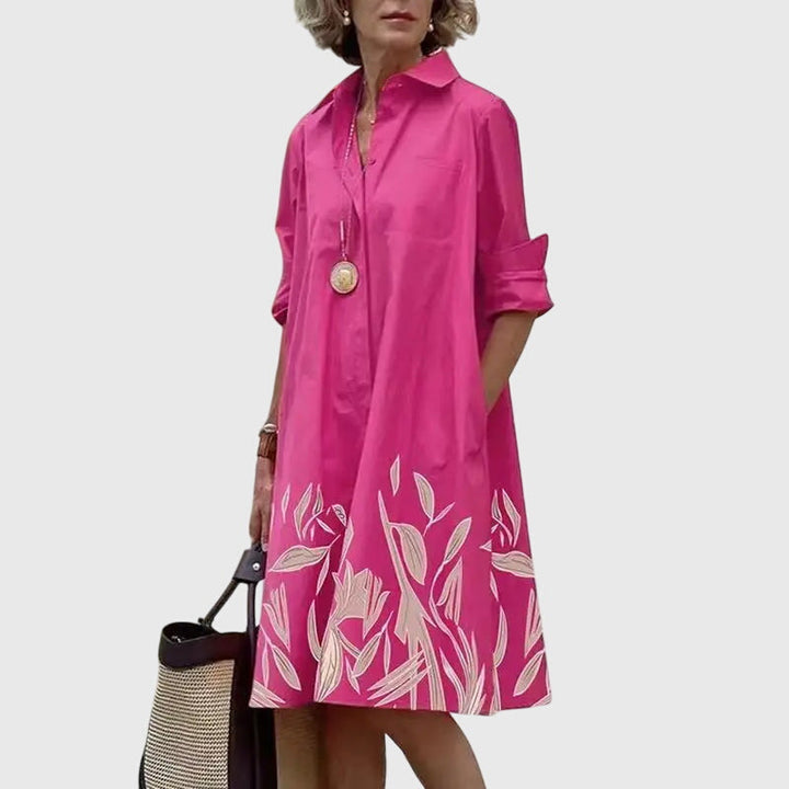 Clara | Damen entspanntes Freizeitkleid mit Taschen