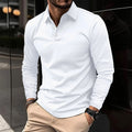 Clement | Herren Langarm Poloshirt einfarbig Slim Fit