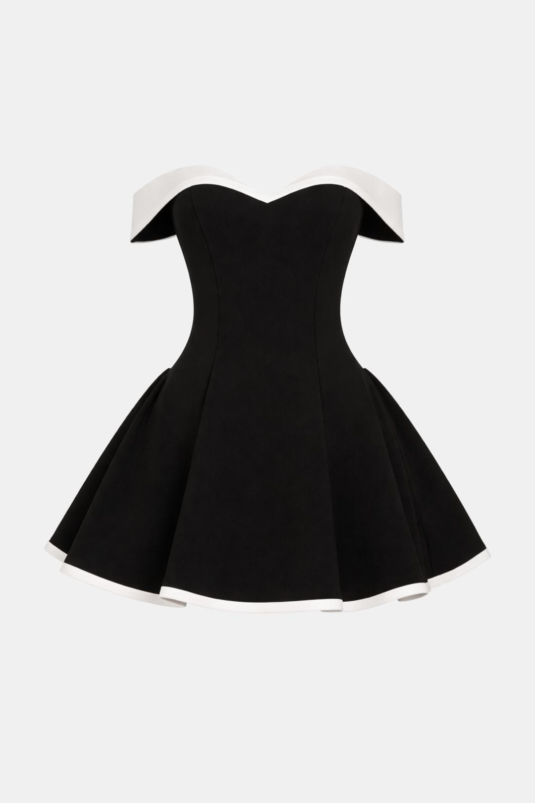 Cocktailkleid Damen Mini mit Schulterfreiem Ausschnitt Sweetheart-Ausschnitt und Ausgestelltem Rockteil