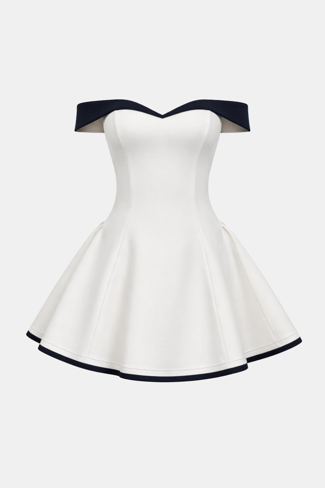 Cocktailkleid Damen Mini mit Schulterfreiem Ausschnitt Sweetheart-Ausschnitt und Ausgestelltem Rockteil