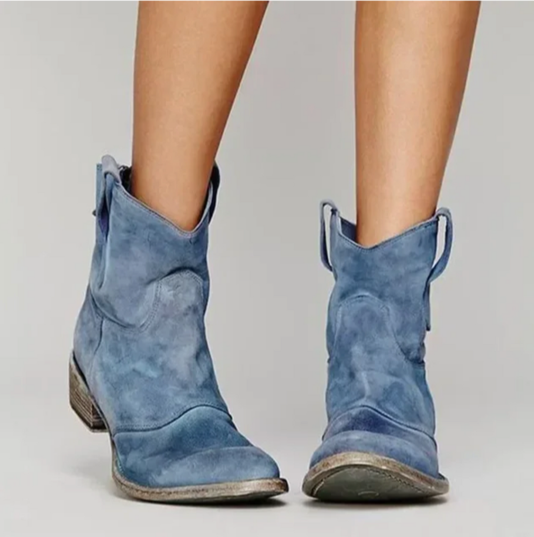Cowboystiefel Damen im Lässigen Westernschnitt mit Spitzer Kappe