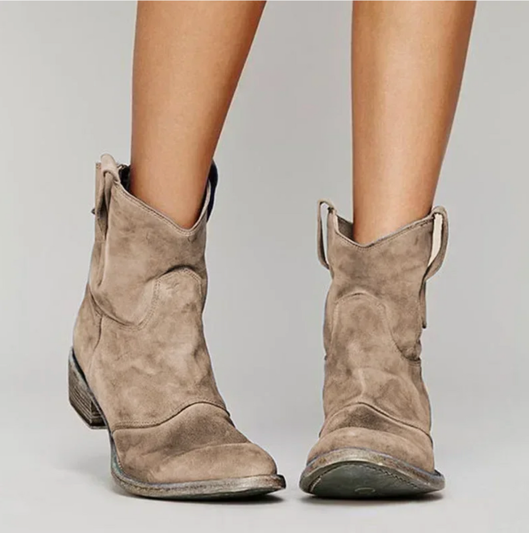 Cowboystiefel Damen im Lässigen Westernschnitt mit Spitzer Kappe