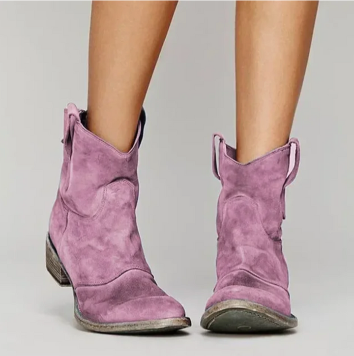 Cowboystiefel Damen im Lässigen Westernschnitt mit Spitzer Kappe
