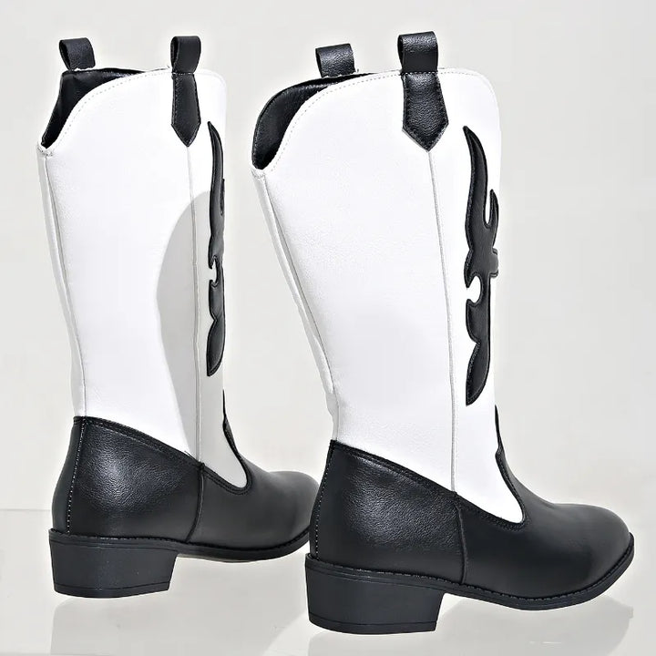 Cowboystiefel Damen im Zweifarbigen Westernlook