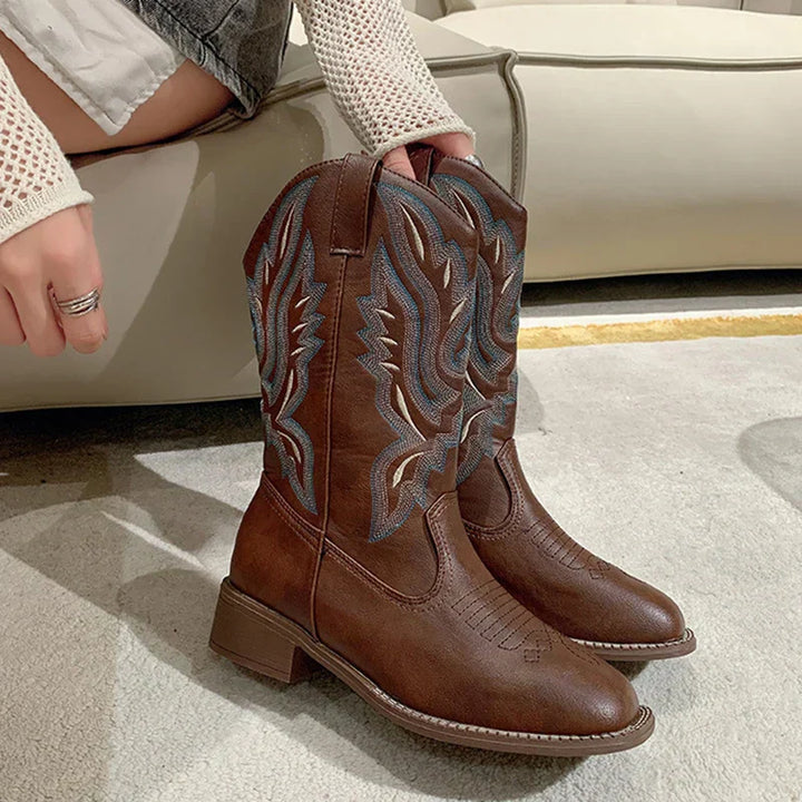 Cowboystiefel Damen mit Aufwendiger Westernstickerei