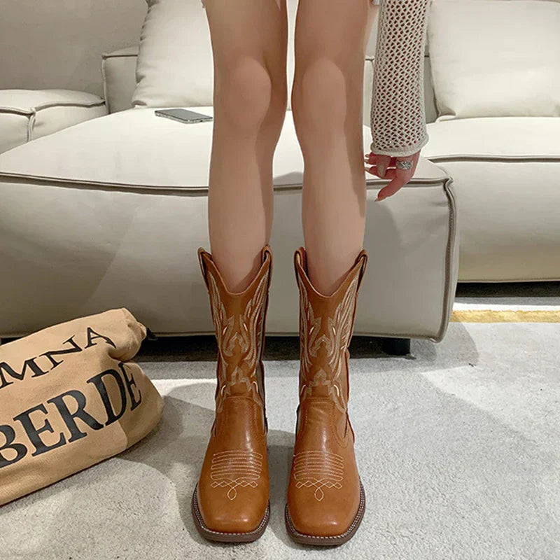 Cowboystiefel Damen mit Aufwendiger Westernstickerei