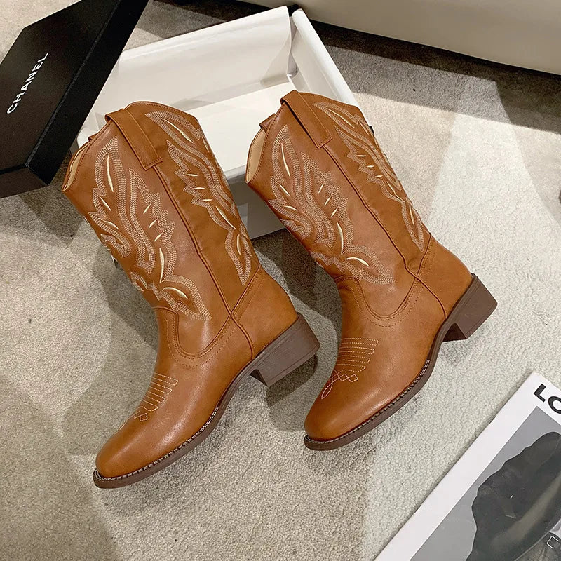 Cowboystiefel Damen mit Aufwendiger Westernstickerei