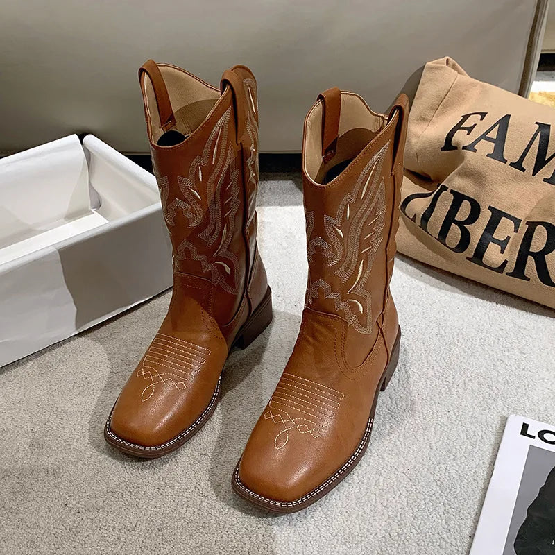 Cowboystiefel Damen mit Aufwendiger Westernstickerei