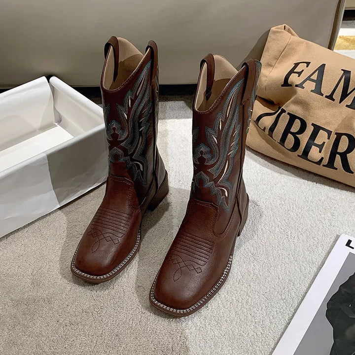 Cowboystiefel Damen mit Aufwendiger Westernstickerei