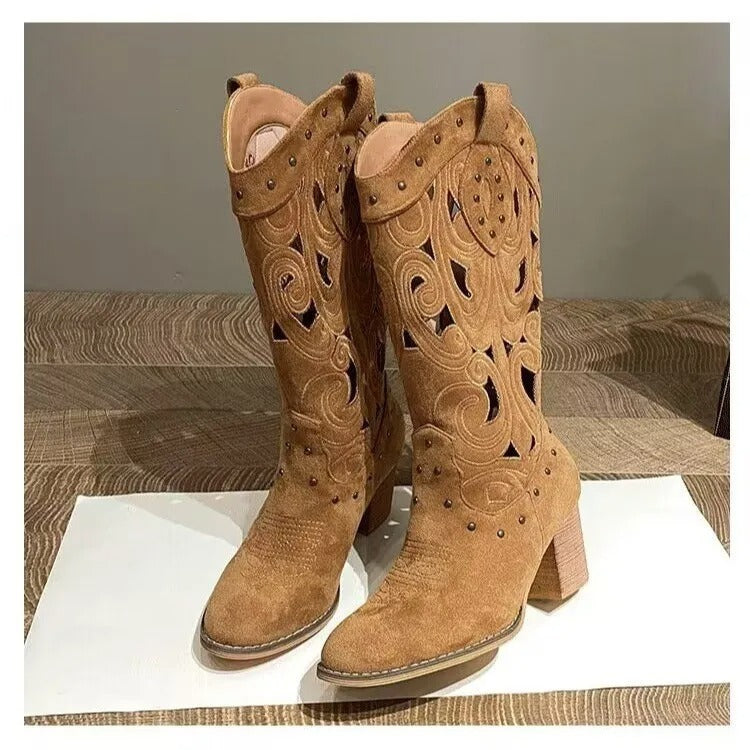 Cowboystiefel Damen mit Bedrucktem Schaftmuster