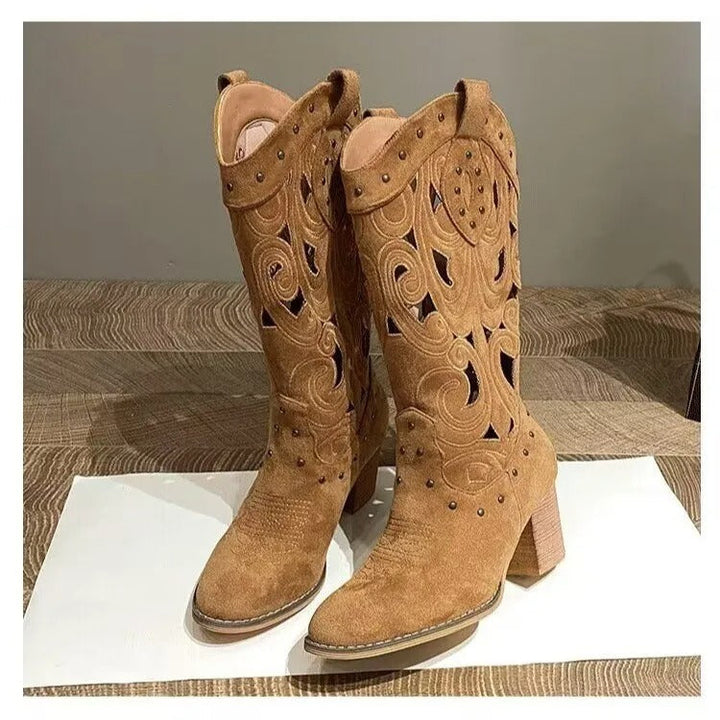 Cowboystiefel Damen mit Bedrucktem Schaftmuster