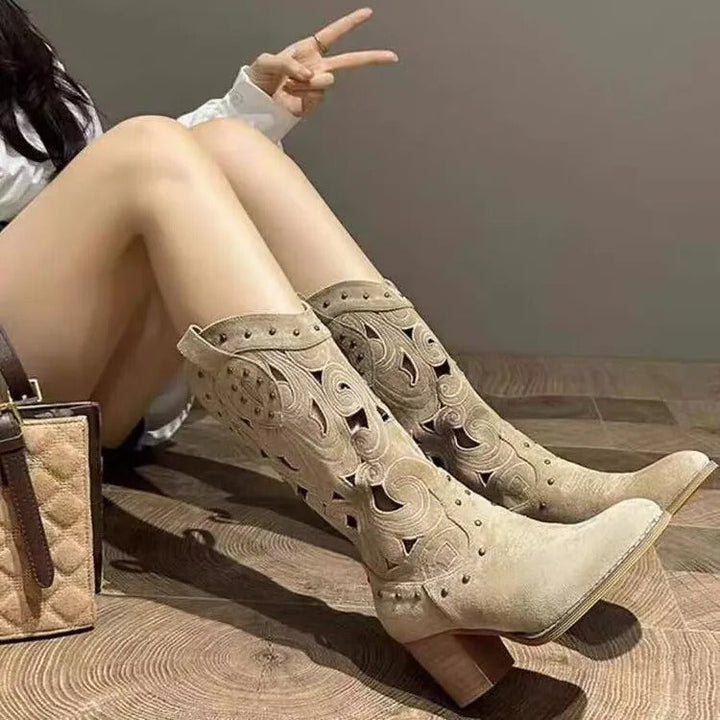 Cowboystiefel Damen mit Bedrucktem Schaftmuster