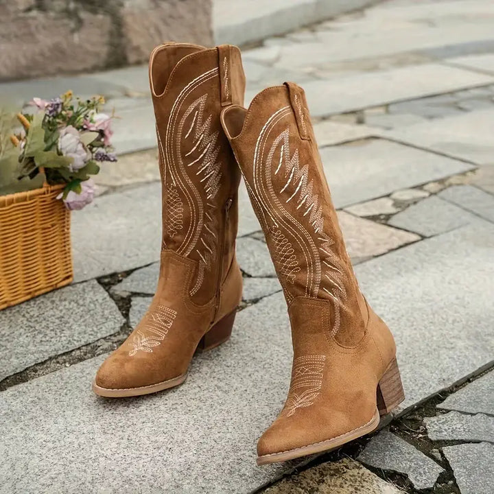 Cowboystiefel Damen mit Gesticktem Westernmuster