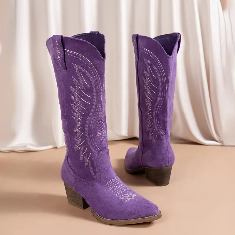 Cowboystiefel Damen mit Gesticktem Westernmuster