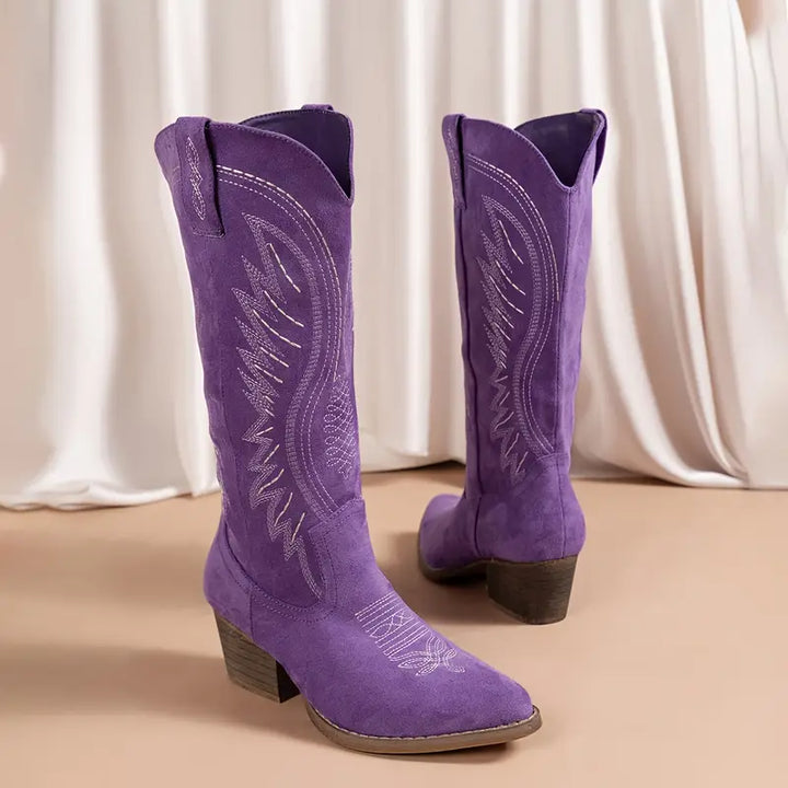 Cowboystiefel Damen mit Gesticktem Westernmuster