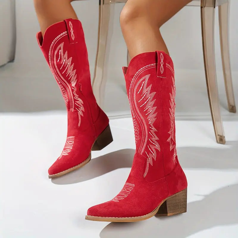Cowboystiefel Damen mit Gesticktem Westernmuster